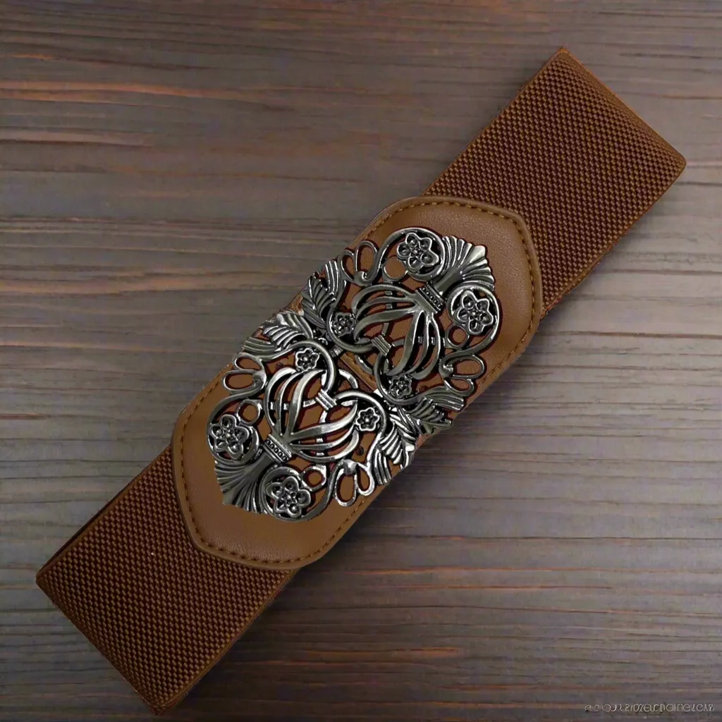 Floral Filigree Stretch Belt Street Style