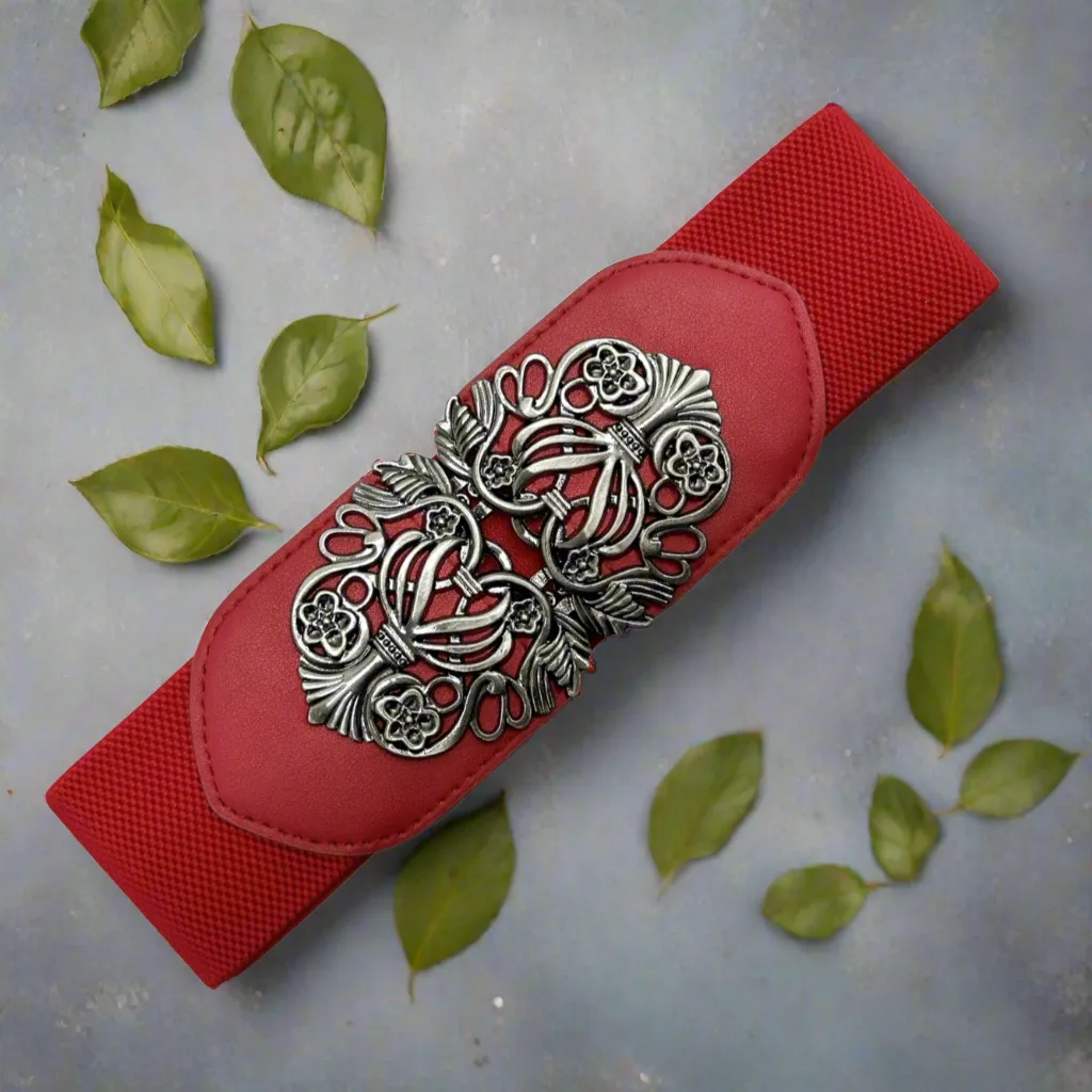 Floral Filigree Stretch Belt Street Style