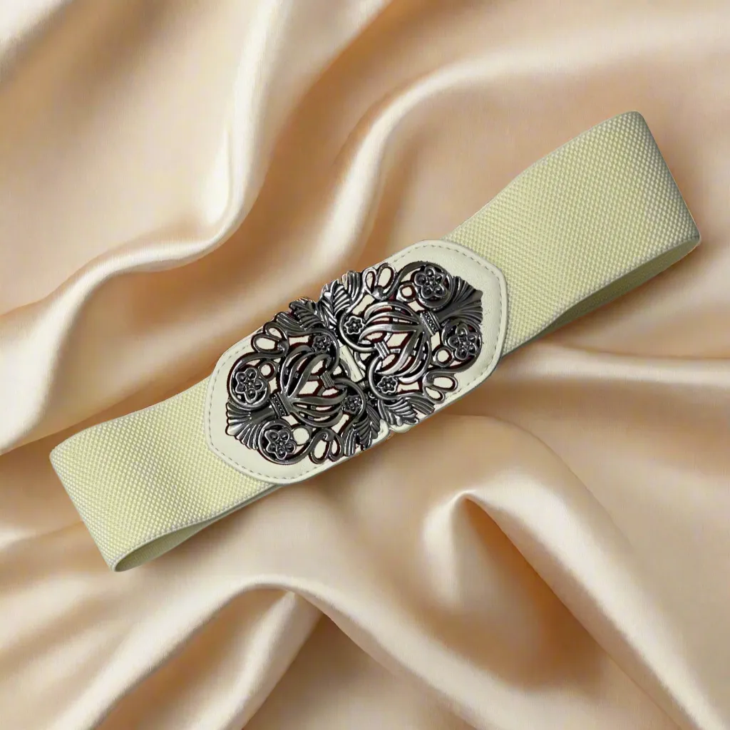 Floral Filigree Stretch Belt Street Style