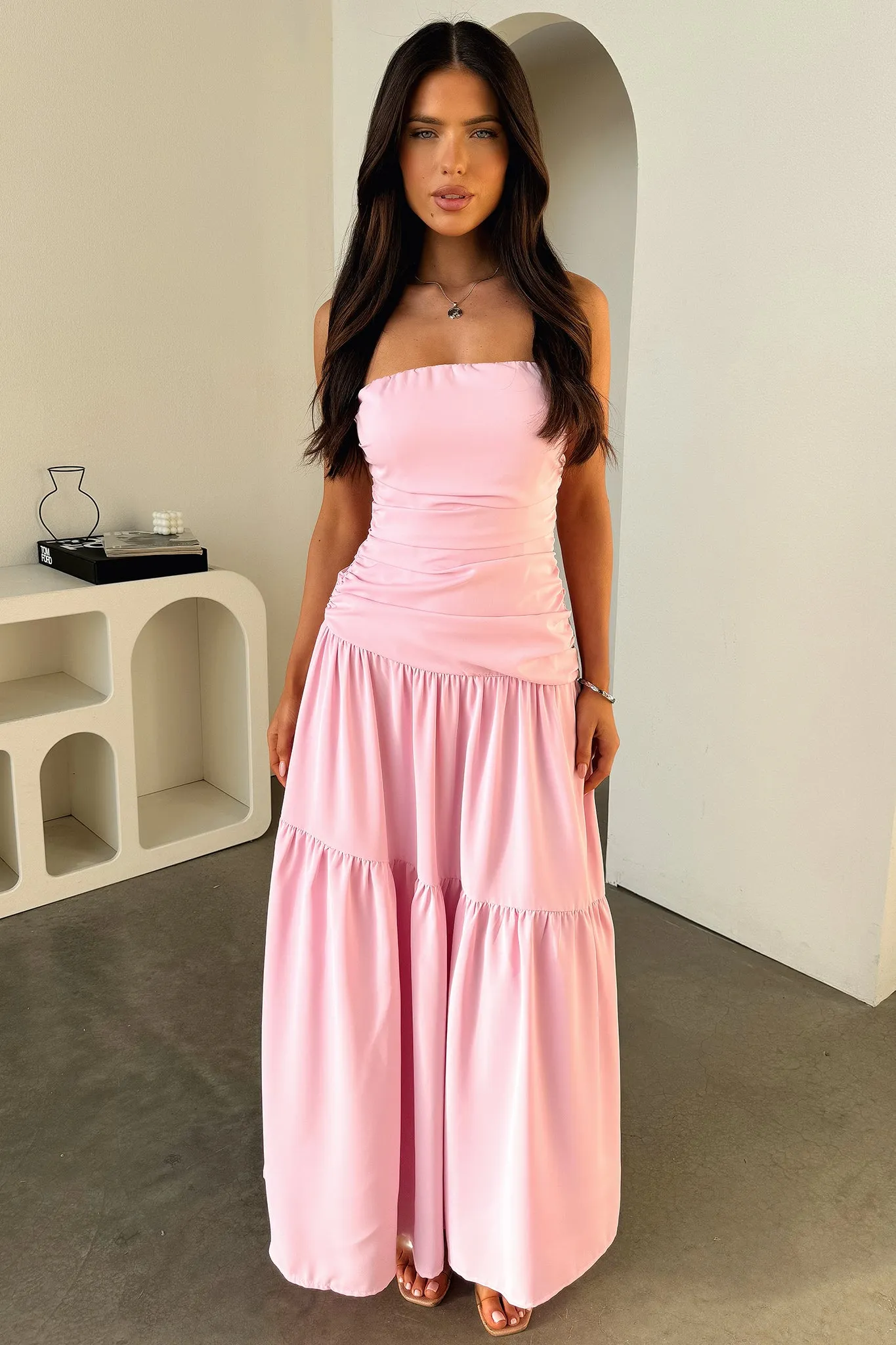 Marina Scene Charlotte Strapless Maxi Dress - Pink