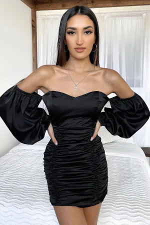 Empire Waist Flowy casual dress Bonita Dress - Black