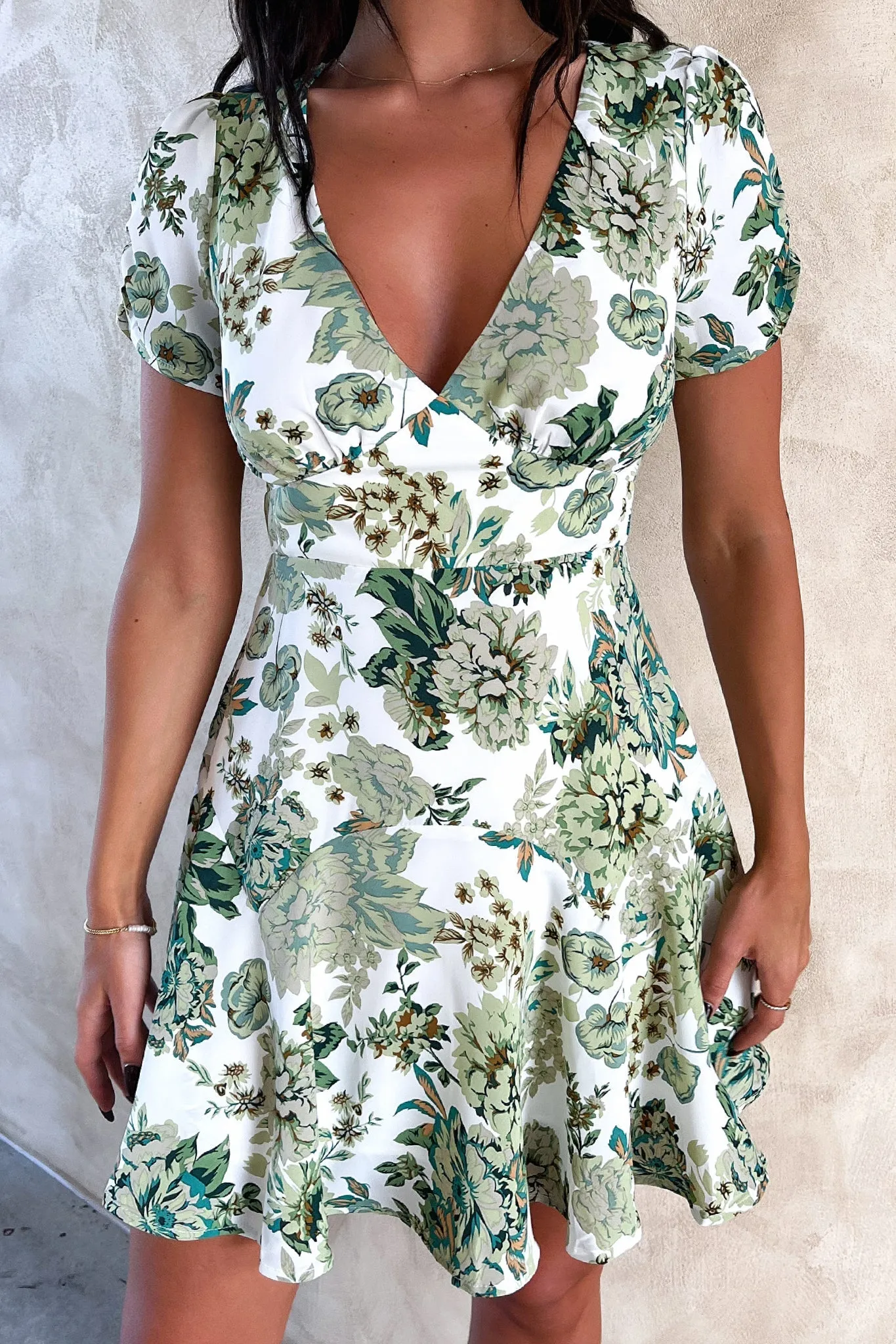 Forte Dress - Green Floral Soft Glow