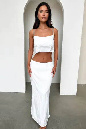 Everyday Mood premium fabric Navine Maxi Skirt - White