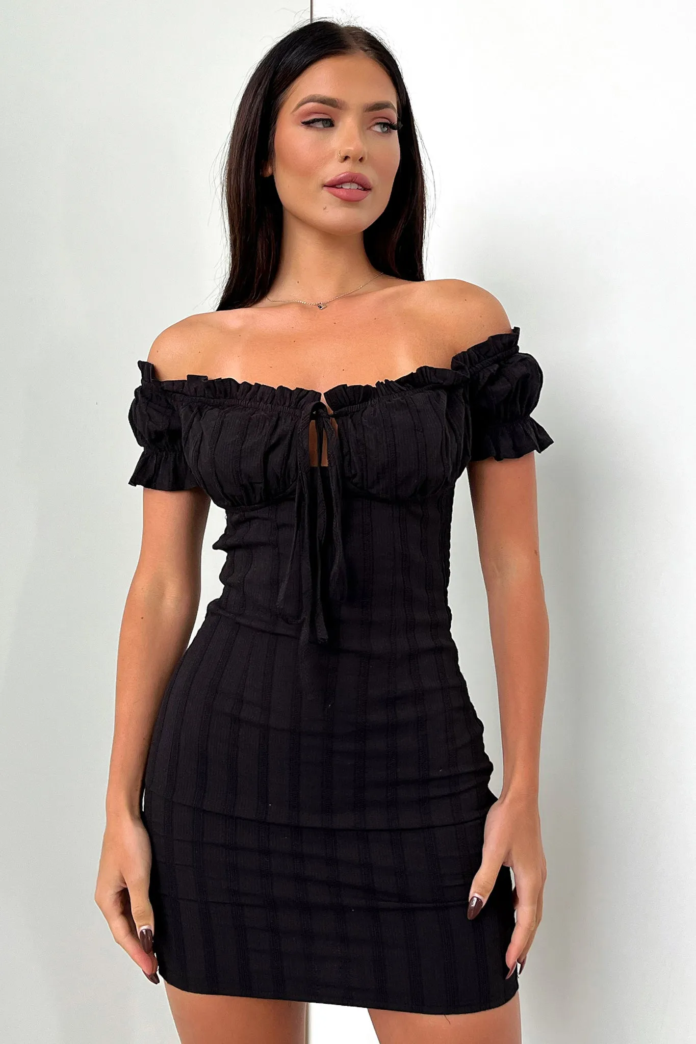 Frill Edge Maisie Dress - Black