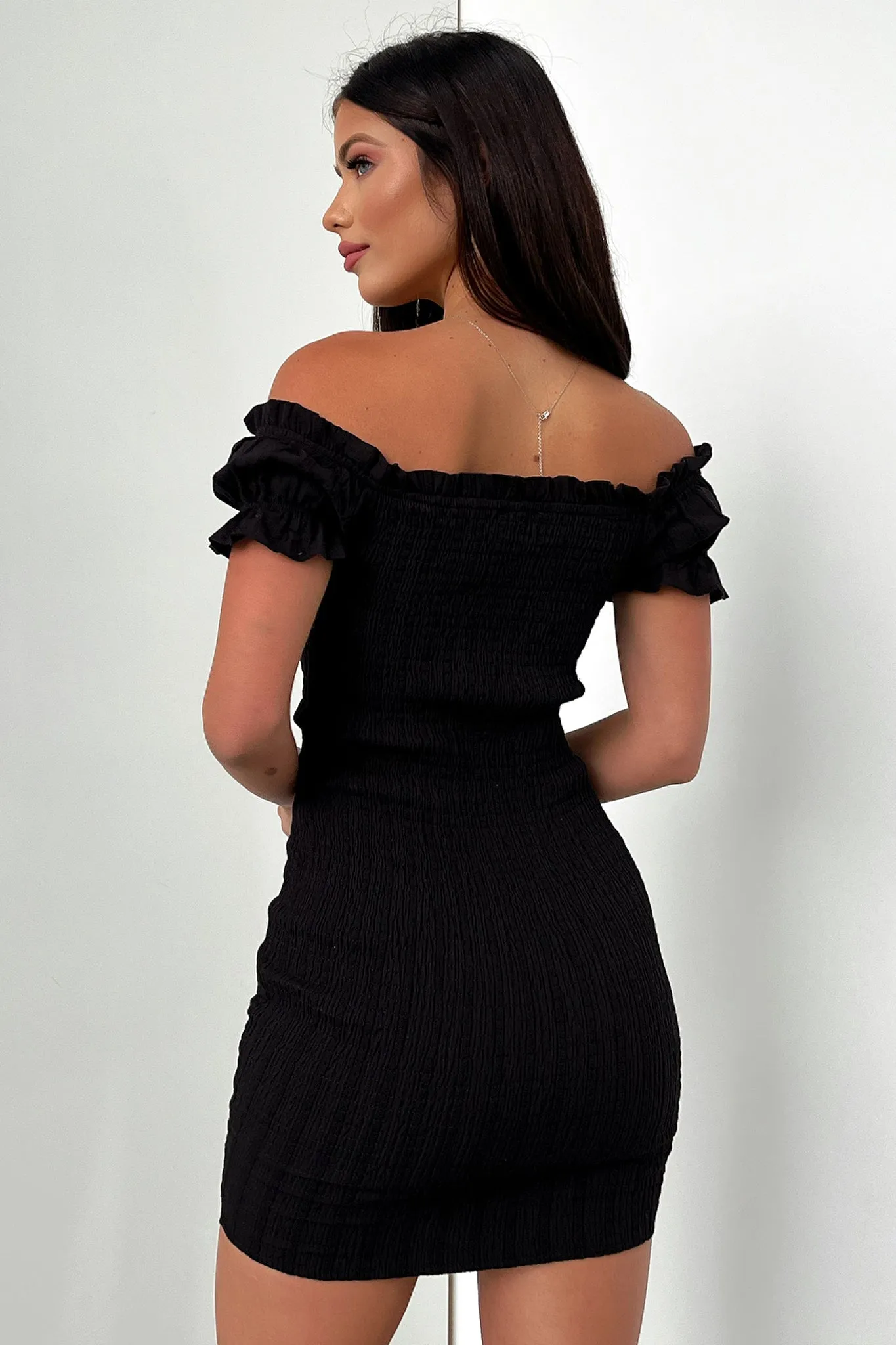 Frill Edge Maisie Dress - Black