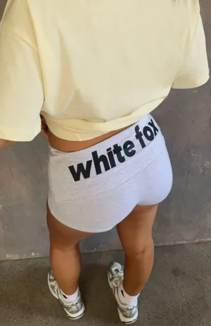From The Archives Gigi Fold Over Booty Shorts Grey Marle Fitness Enthusiast