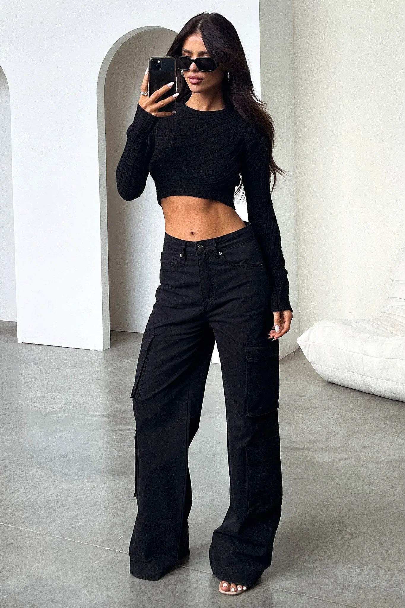 Functional Style Alyssa Cargo Pants - Black