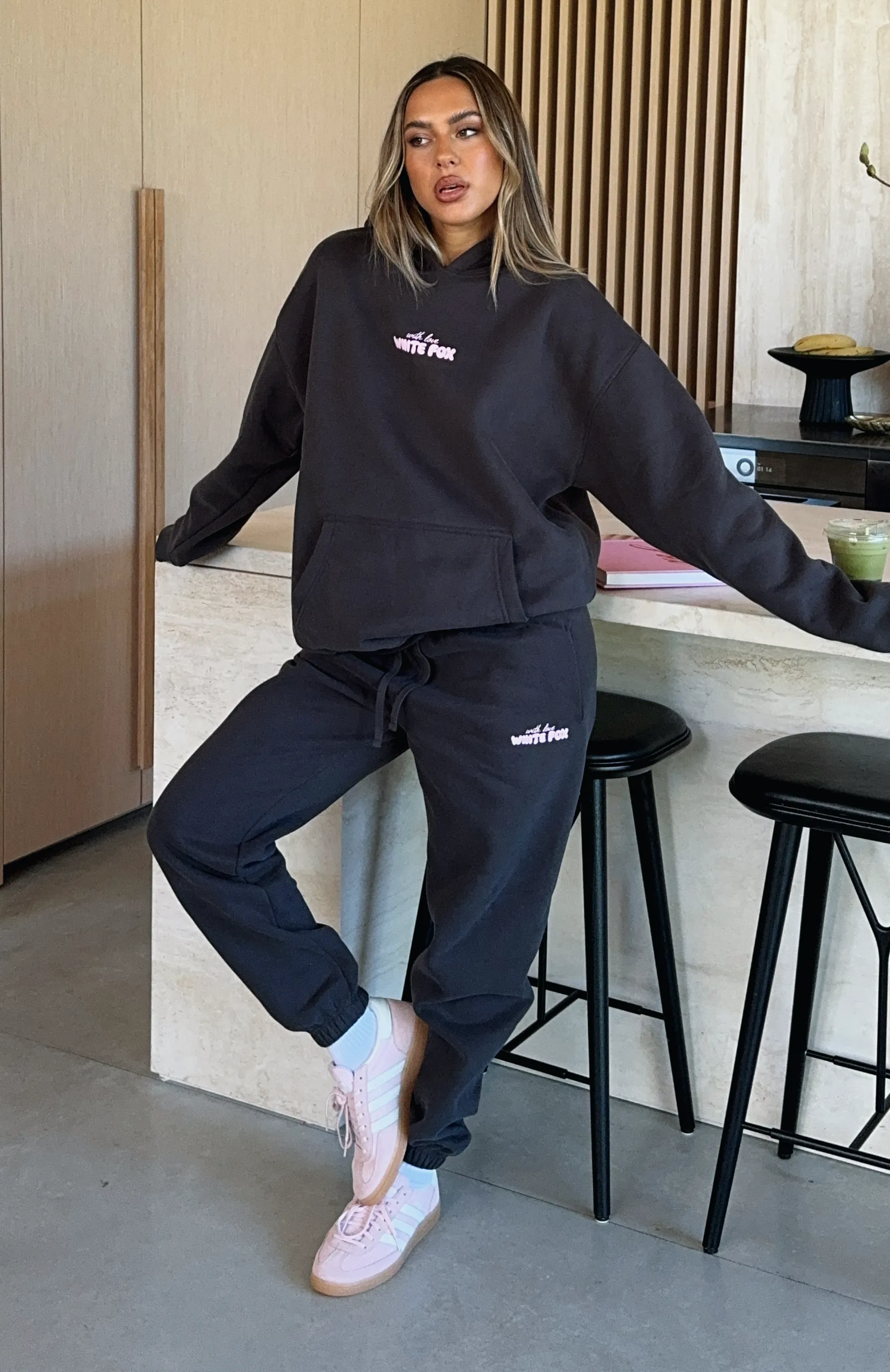 With Love In The Moment Sweatpants Charcoal Office Friendly Trendy Comfort