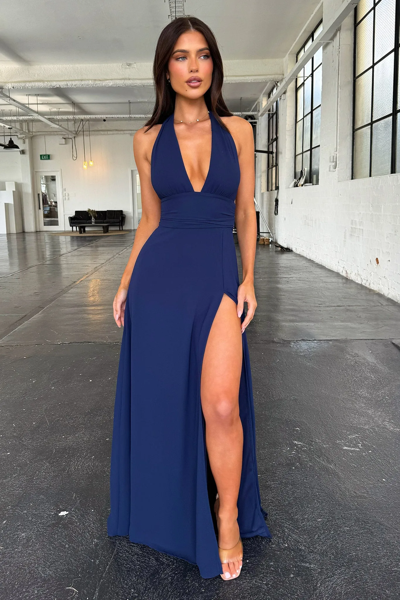 Elenor Maxi Dress - Navy Sand Beige