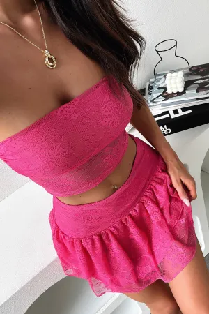 Communication - enabled Annabelle Lace Mini Skirt - Pink