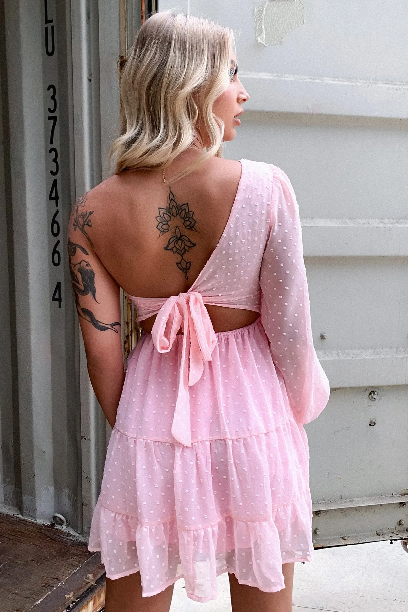 Georgia Dress - Pink Front Slit