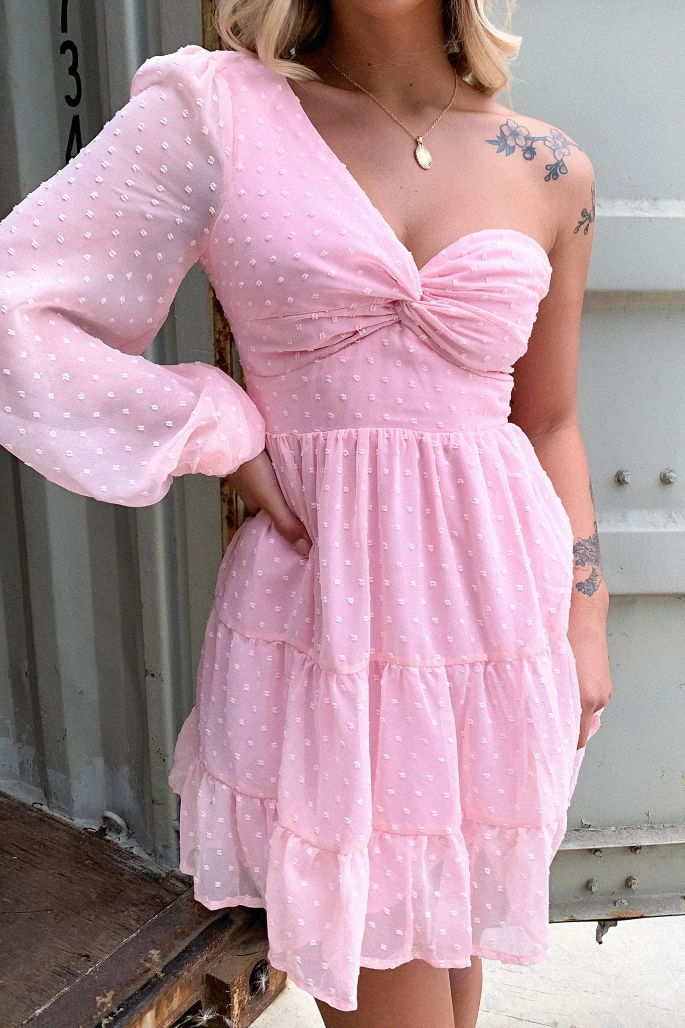 Georgia Dress - Pink Front Slit
