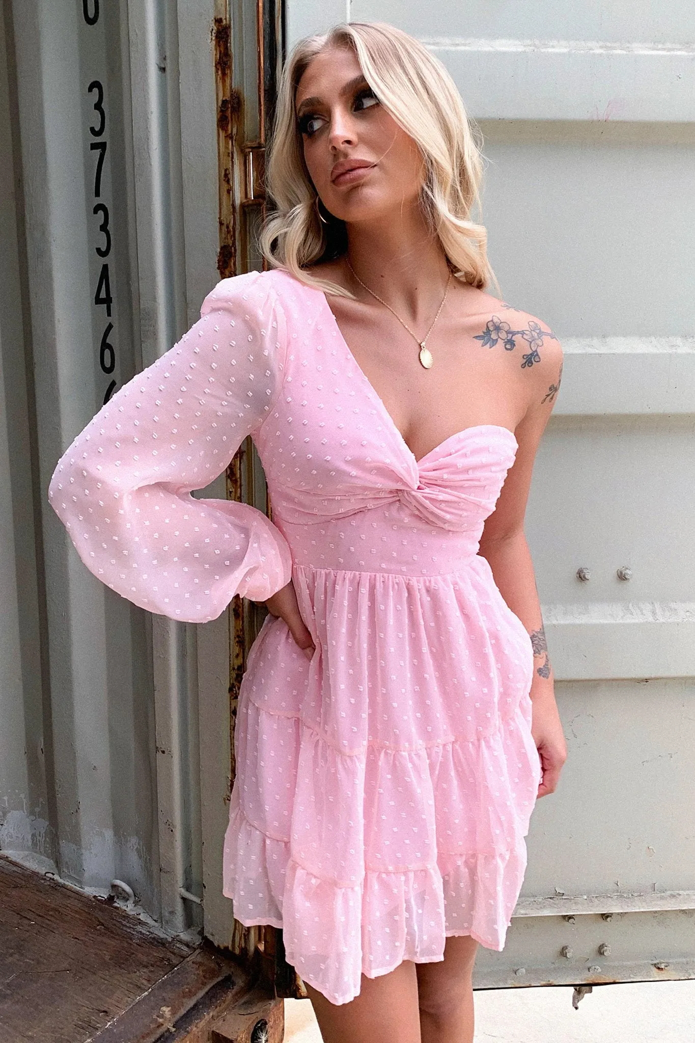 Georgia Dress - Pink Front Slit