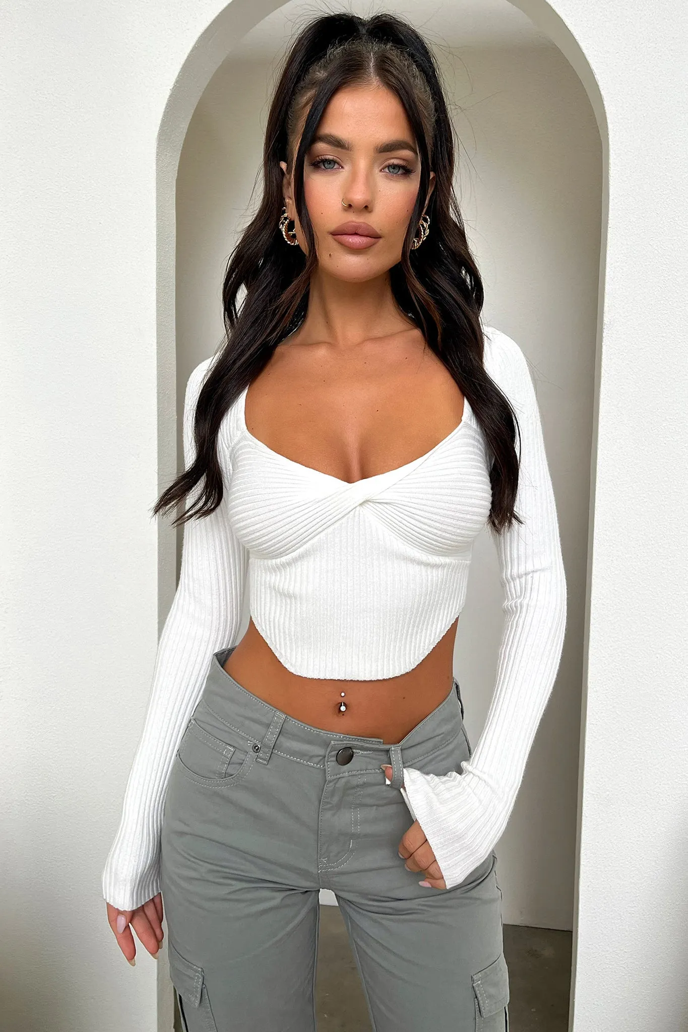Gia Cargo Pants - Khaki Fashionable Cut