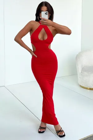 Silk Glow Weekend Escape Gianna Maxi Dress - Red