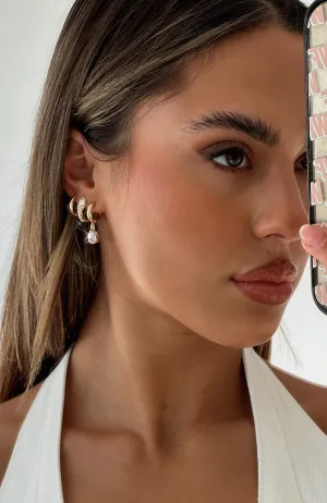 Sparkling ear studs Fine diamond details Little Things Earrings Set Gold