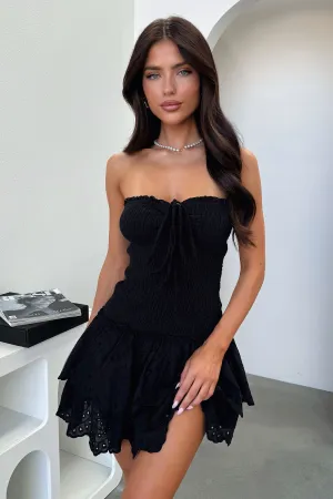 Avia Strapless Mini Dress - Black Bright-colored mini