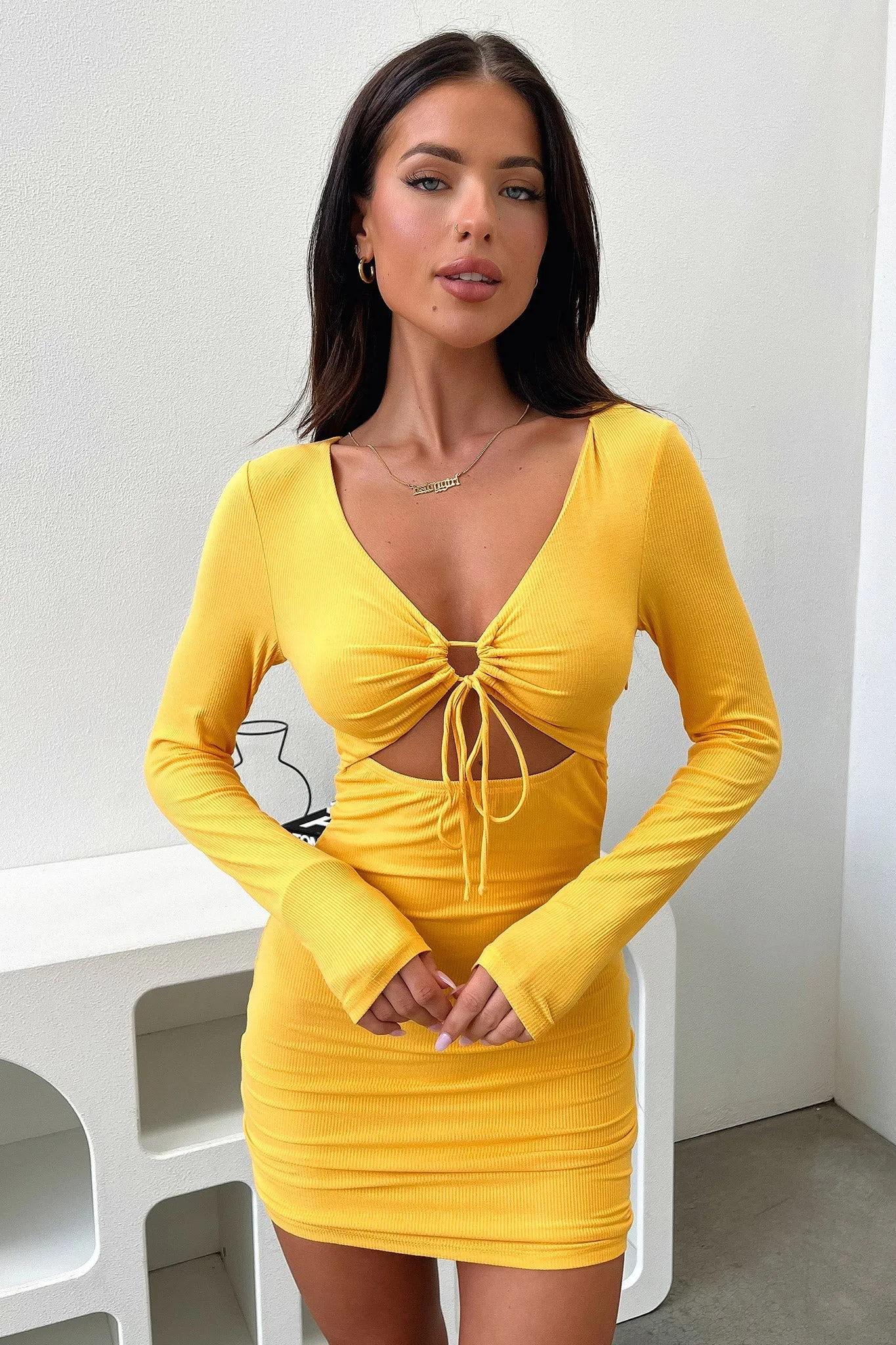 Glow Trend Posie Dress - Mustard