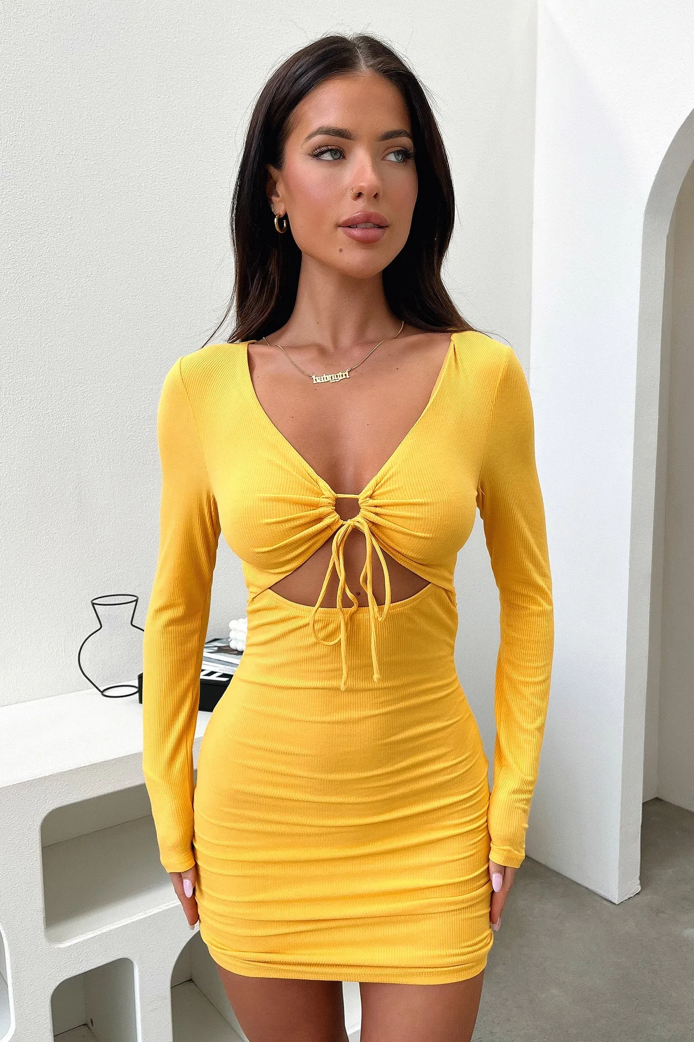 Glow Trend Posie Dress - Mustard