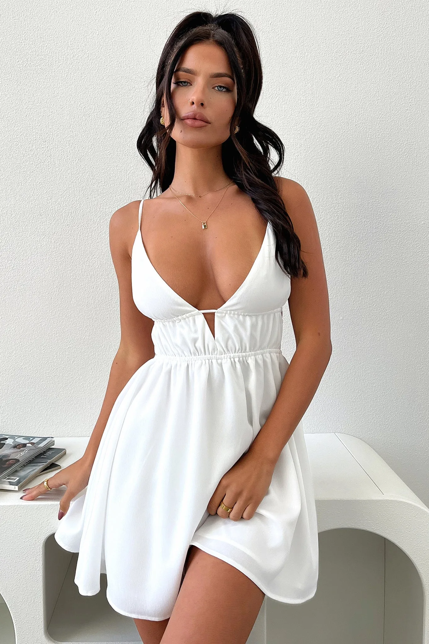 Glow Wildy Elore Mini Dress - White