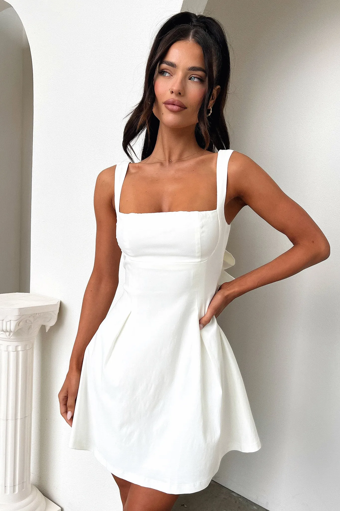 Golden Charm Bransley Dress - White