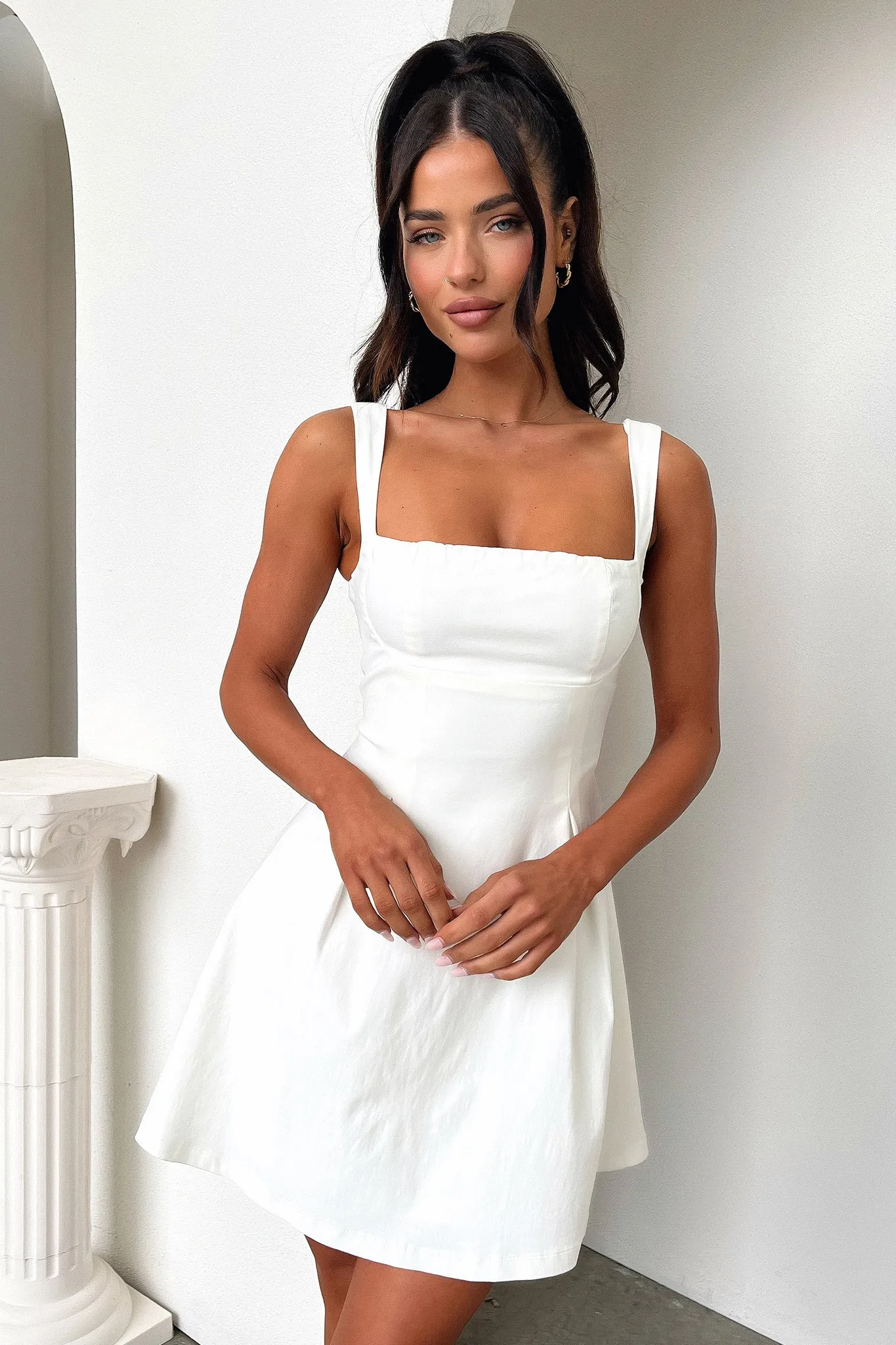 Golden Charm Bransley Dress - White