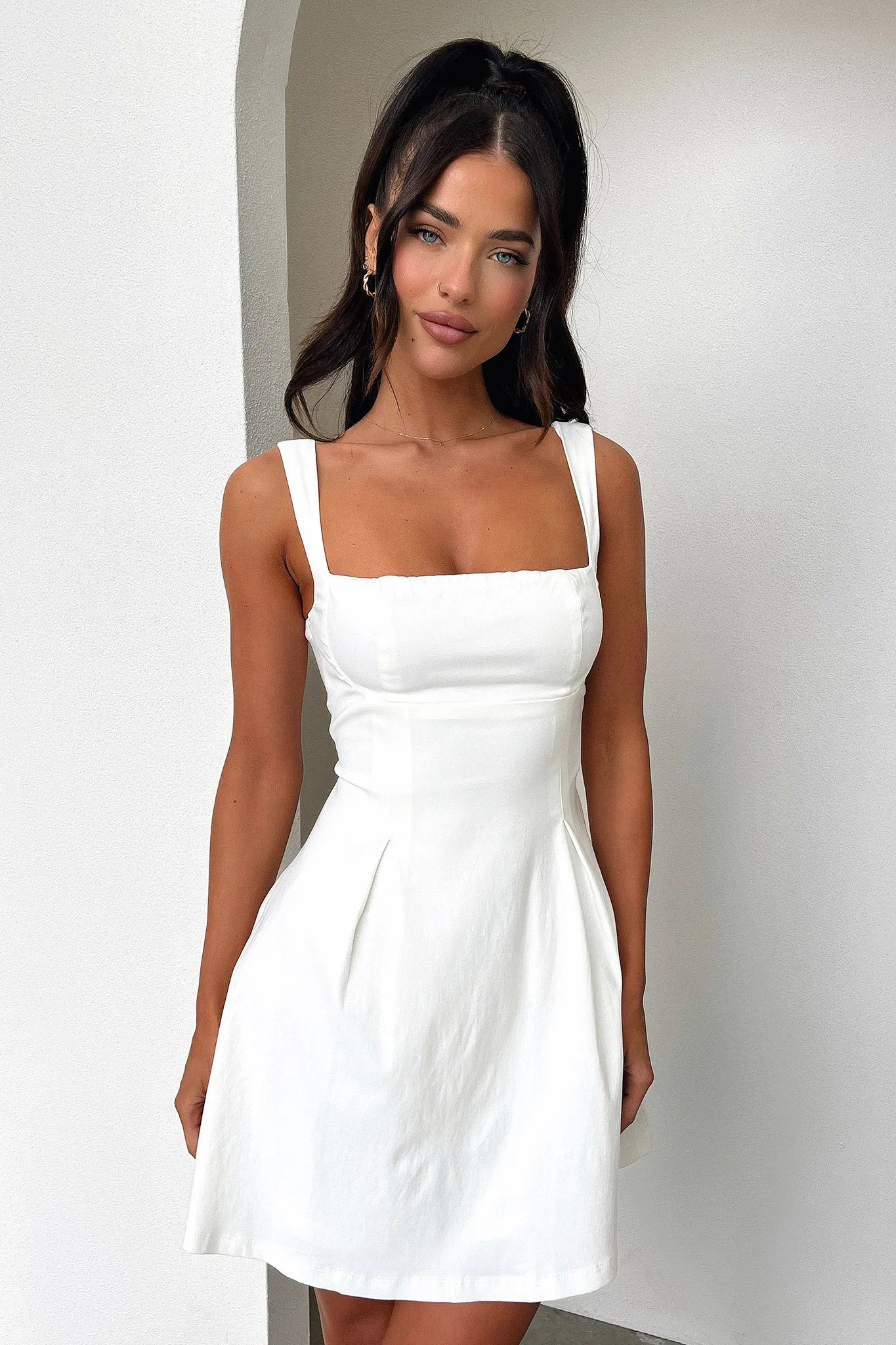 Golden Charm Bransley Dress - White