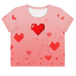 Pixelated Love Loose Crop Top Exhibition - worthy
