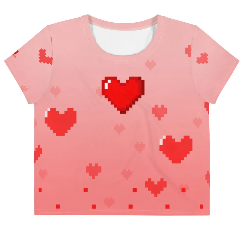 Pixelated Love Loose Crop Top Exhibition - worthy