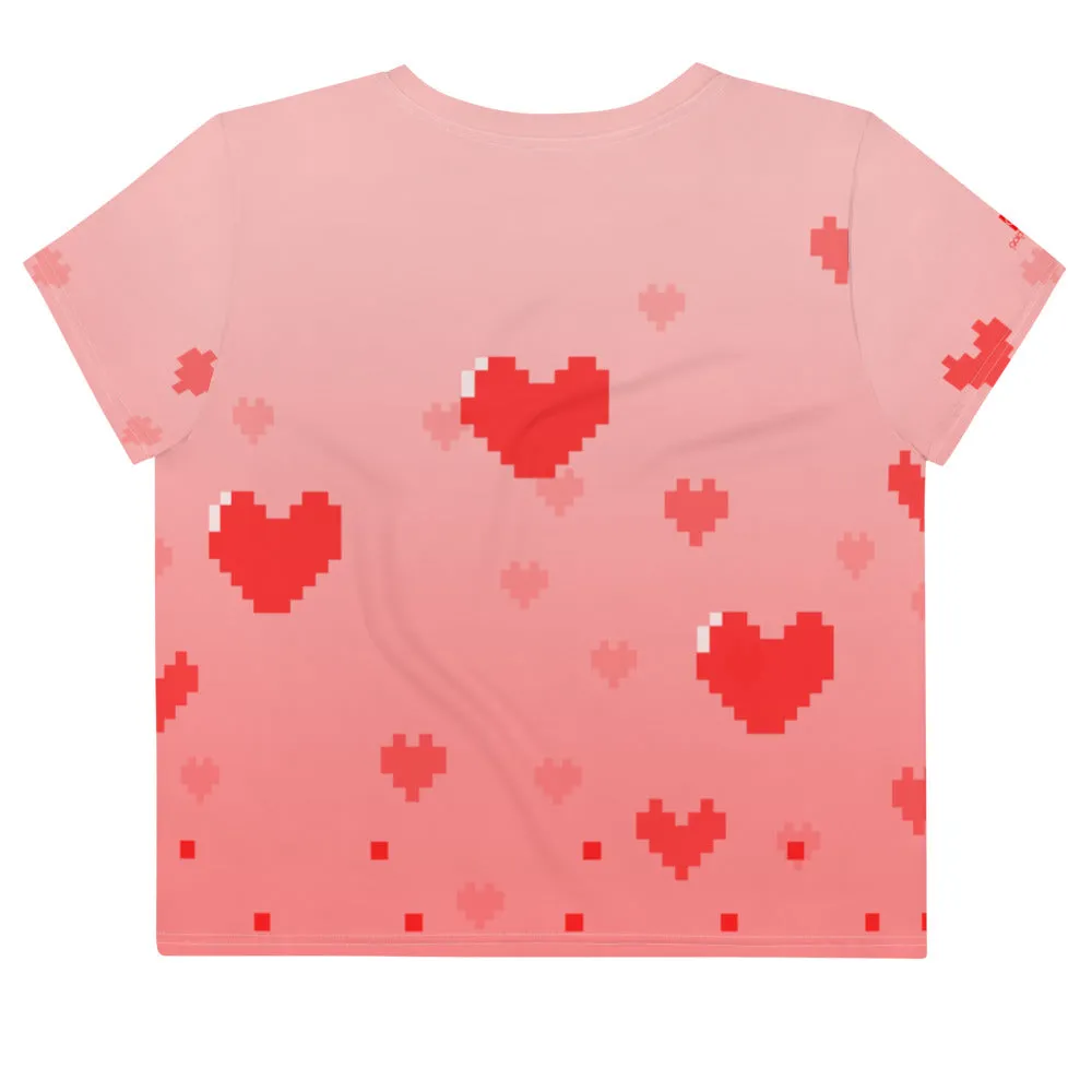 Good quality control Pixelated Love Loose Crop Top