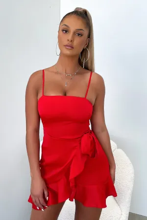 Street Heat Grace Dress - Red Silk