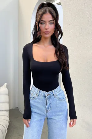 Rayon Reading Nalia Bodysuit - Black