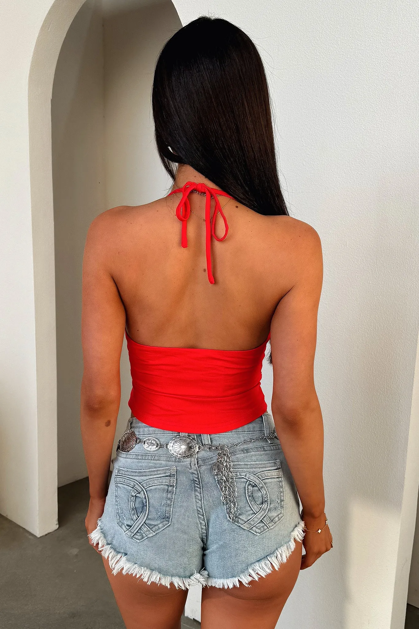 Hack - proof vessels Calison Halter Crop - Red