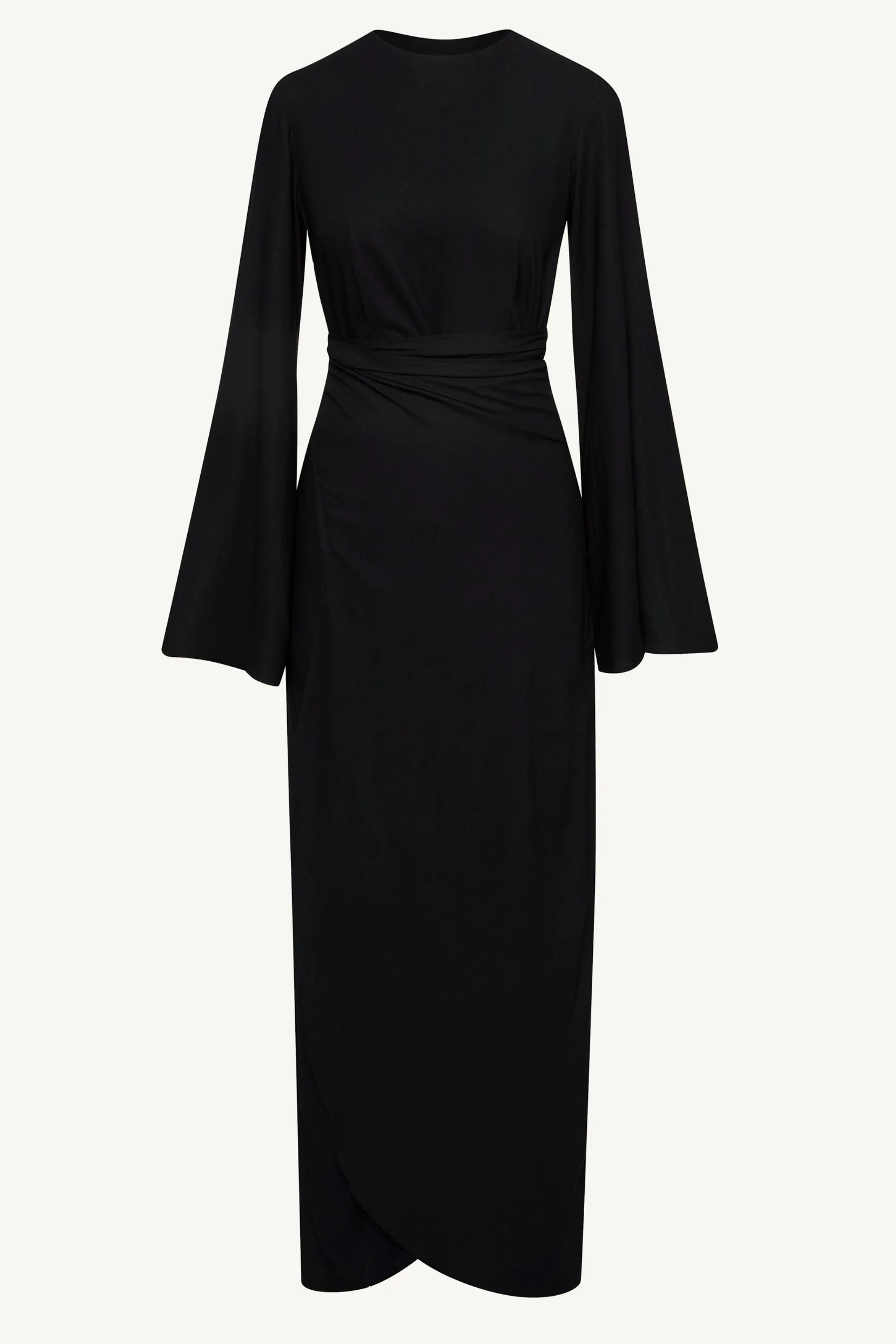 Hanadi Wrap Maxi Dress - Black Natural Look