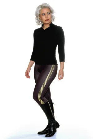 Party-dress Stylish-design Bloodstripe Leggings - Yellow