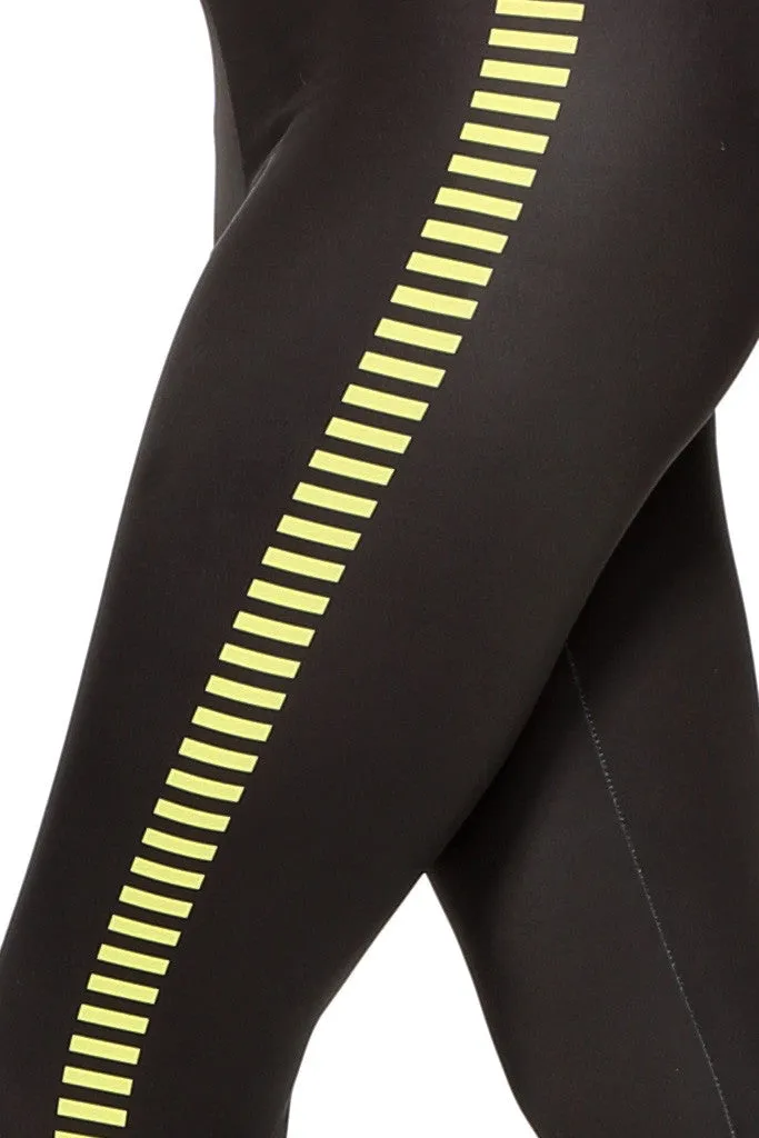 Hard - Wearing and Comfort - Oriented Bloodstripe Leggings - Yellow
