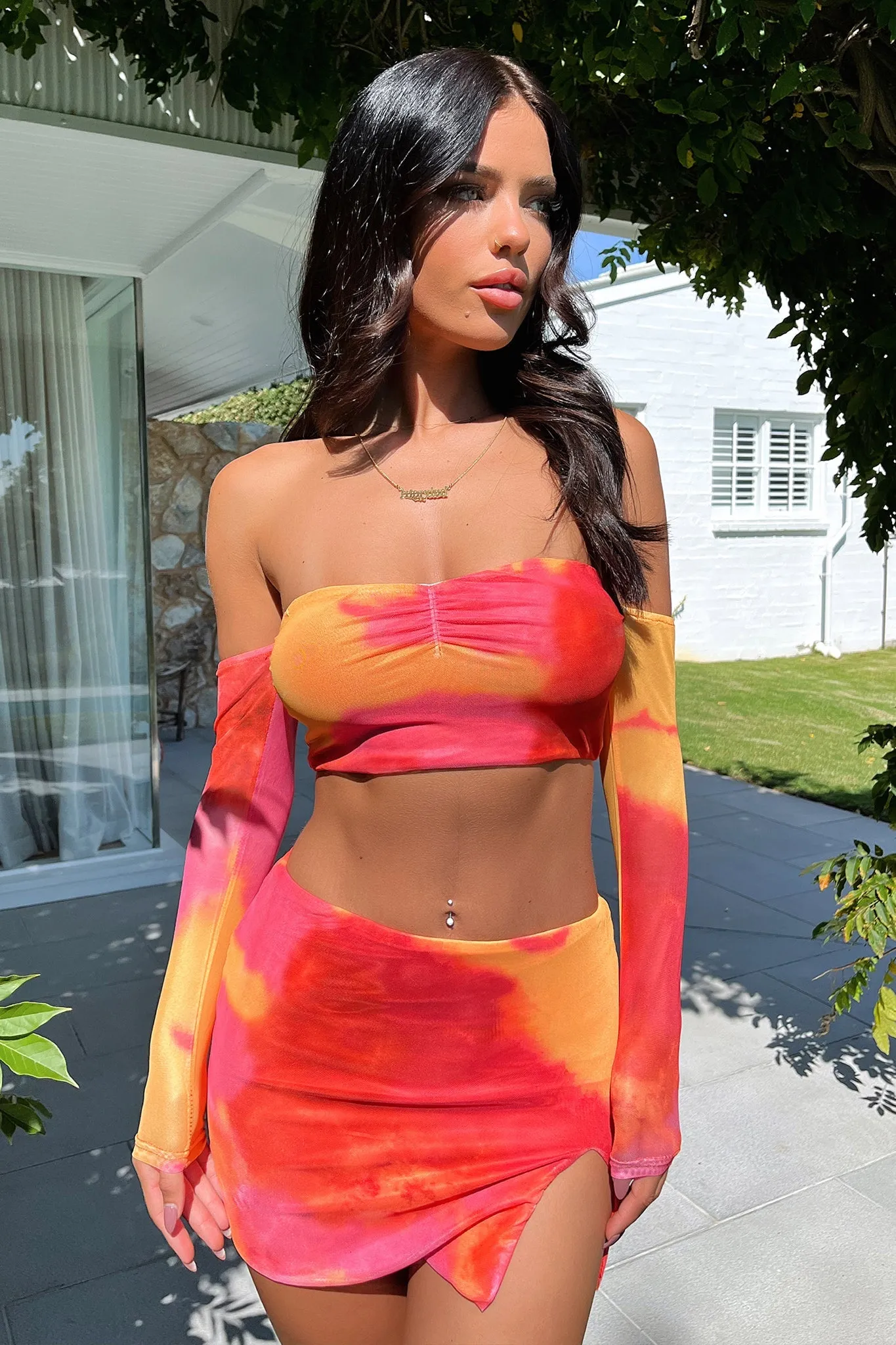 High conductivity Aria Crop - Pink / Yellow