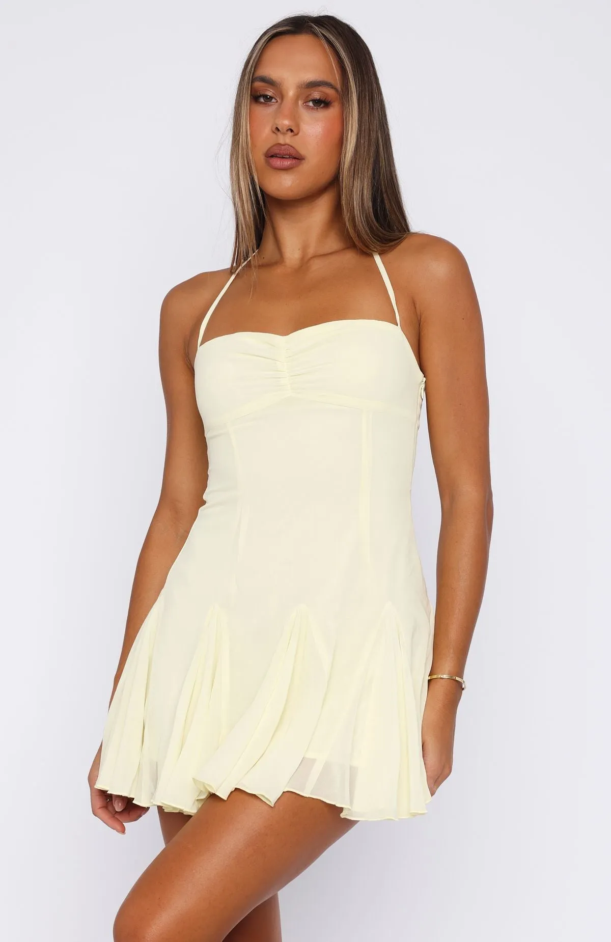 High fashion pieces Think I'm In Love Mini Dress Lemon