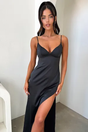 Soft Pink Tide Glow Sarcia Maxi Dress - Black