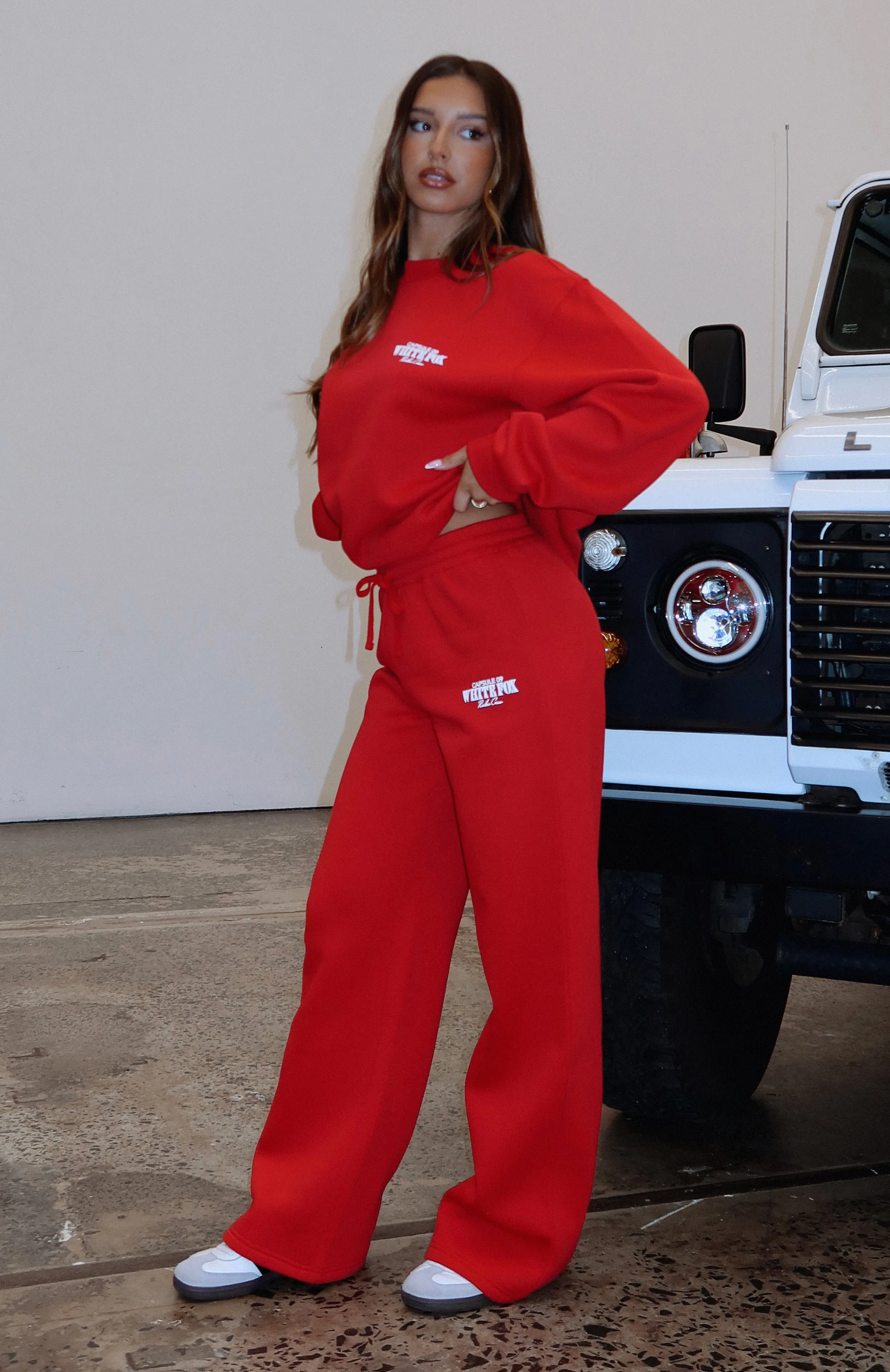 High Waistband Capsule 9 Rodeo Crew Wide Leg Sweatpants Red