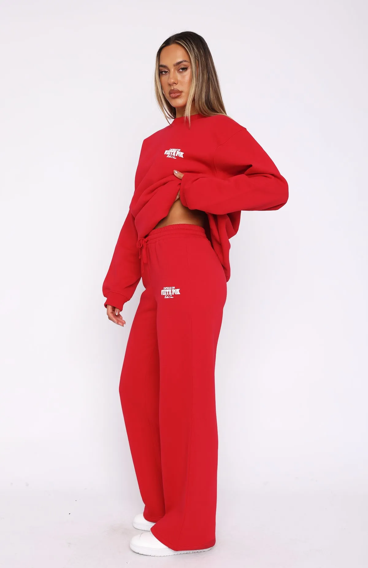 High Waistband Capsule 9 Rodeo Crew Wide Leg Sweatpants Red
