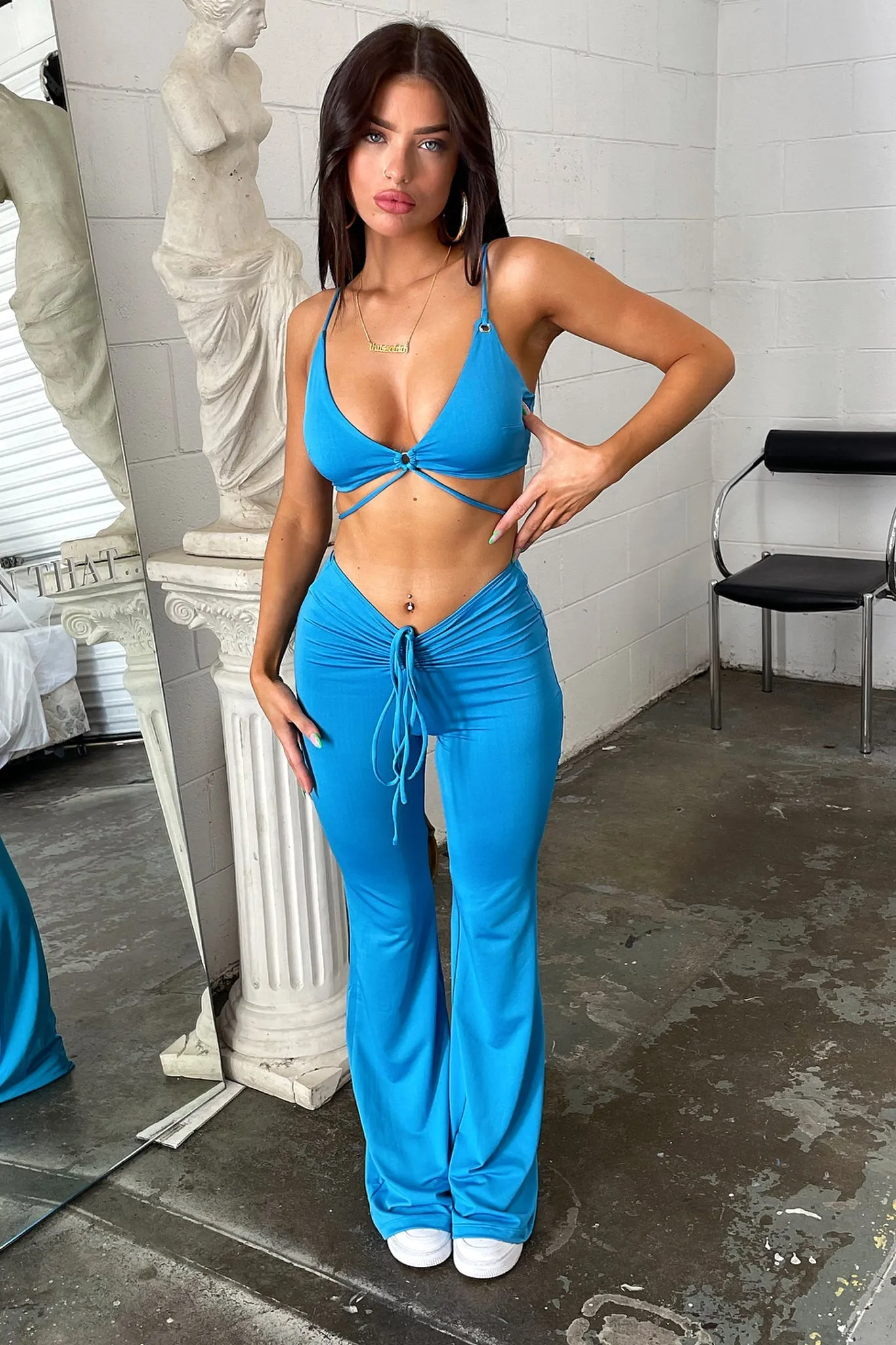 High workability Lolita Crop - Blue