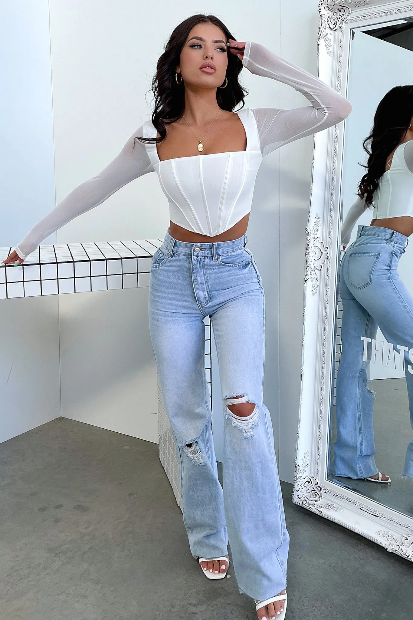 High yield Vix Corset Top - White