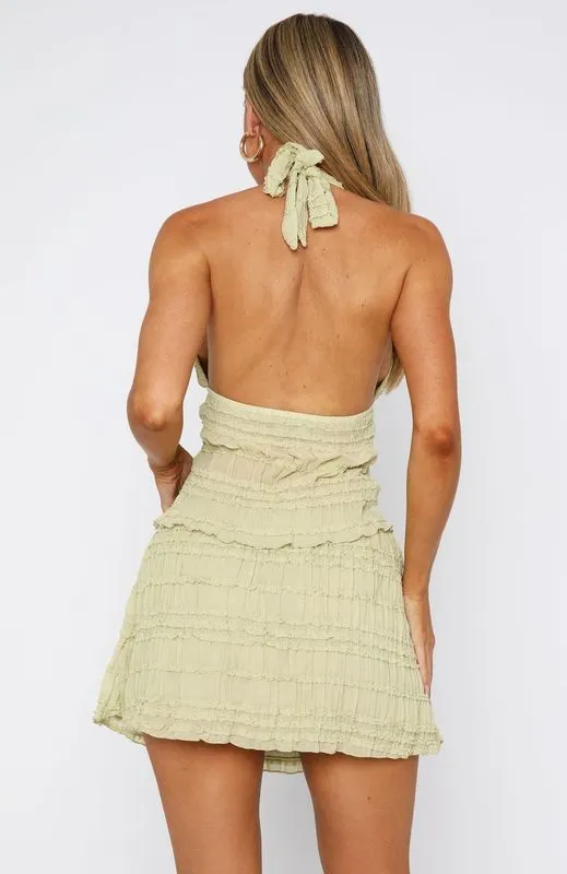 His Favourite Halter Top Matcha Crisscross Design