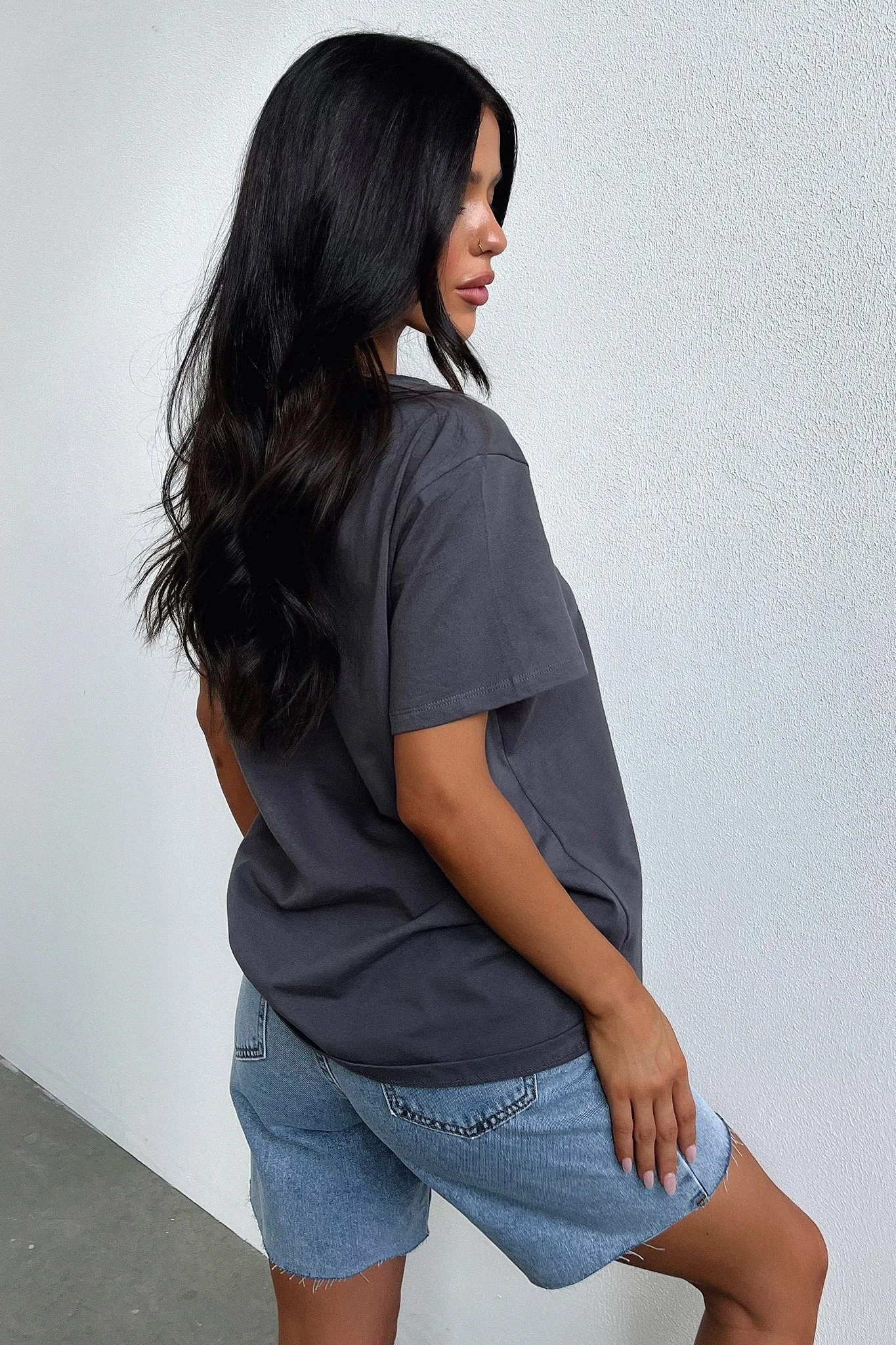 Homestretch Oversized Tee - Charcoal Style Ready