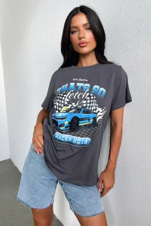 Casual outing wear Workday Look Homestretch Oversized Tee - Charcoal