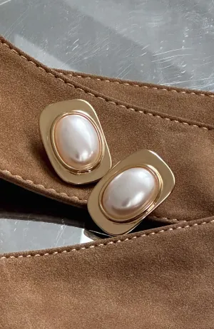 Leigh Earrings Gold Fine metal cufflinks