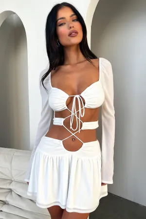 Short playful dress for vacations Ileana Dress - White