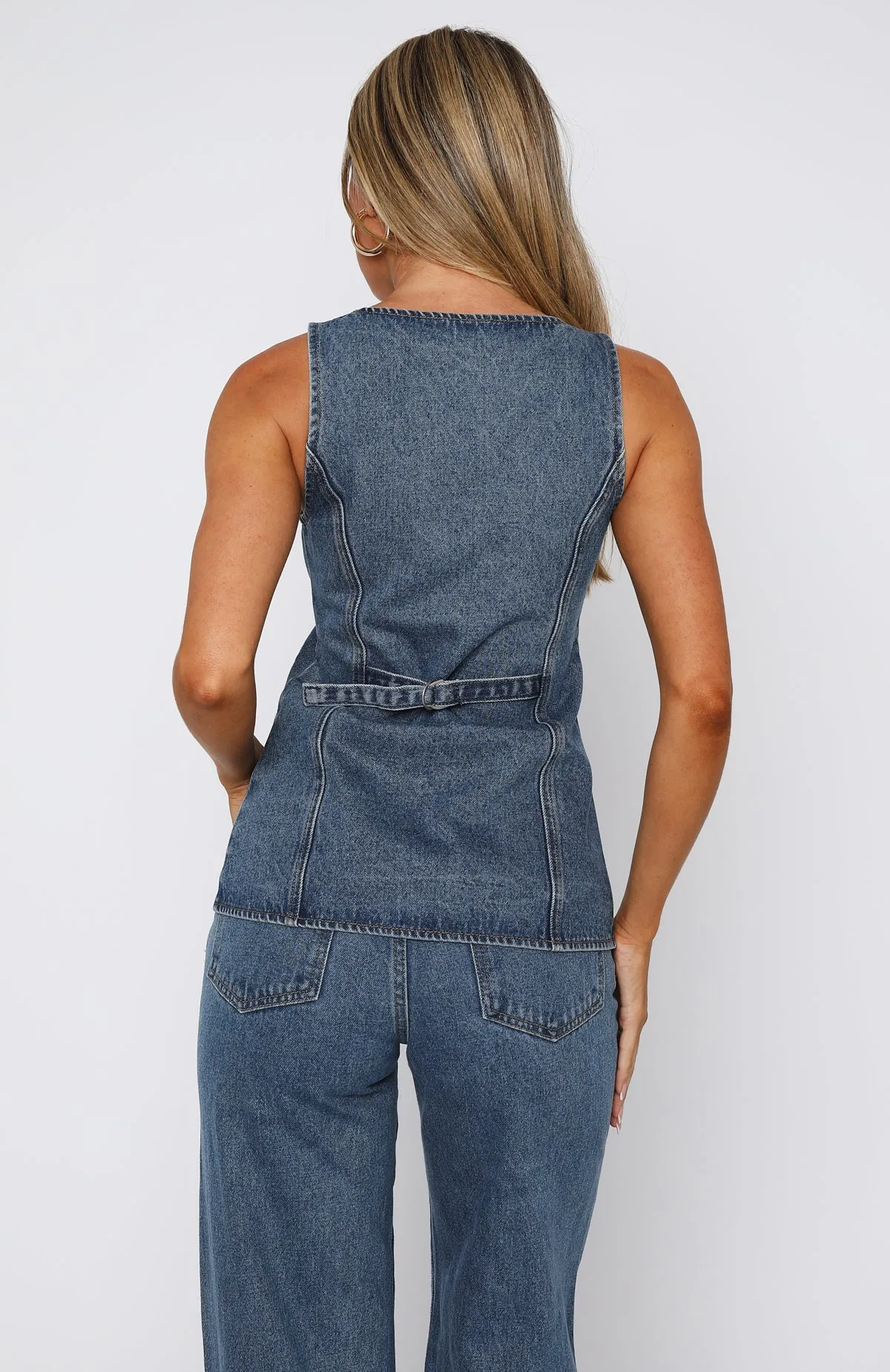 I'll Meet You Longline Denim Top True Blue Straight Durable