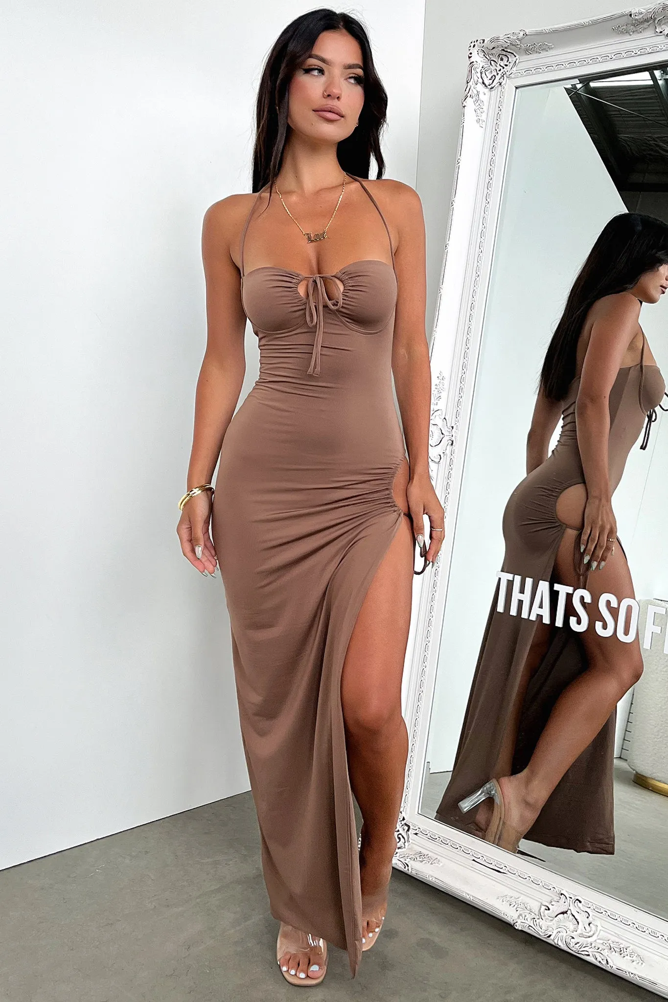 Imana Maxi Dress - Brown Casual Feel